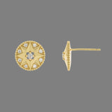 YGP Sterling CZ Round Star Stud Earrings - Walter Bauman Jewelers