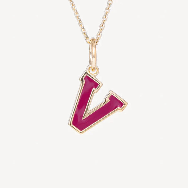 YGP Sterling Enamel "V" Pendant - Walter Bauman Jewelers