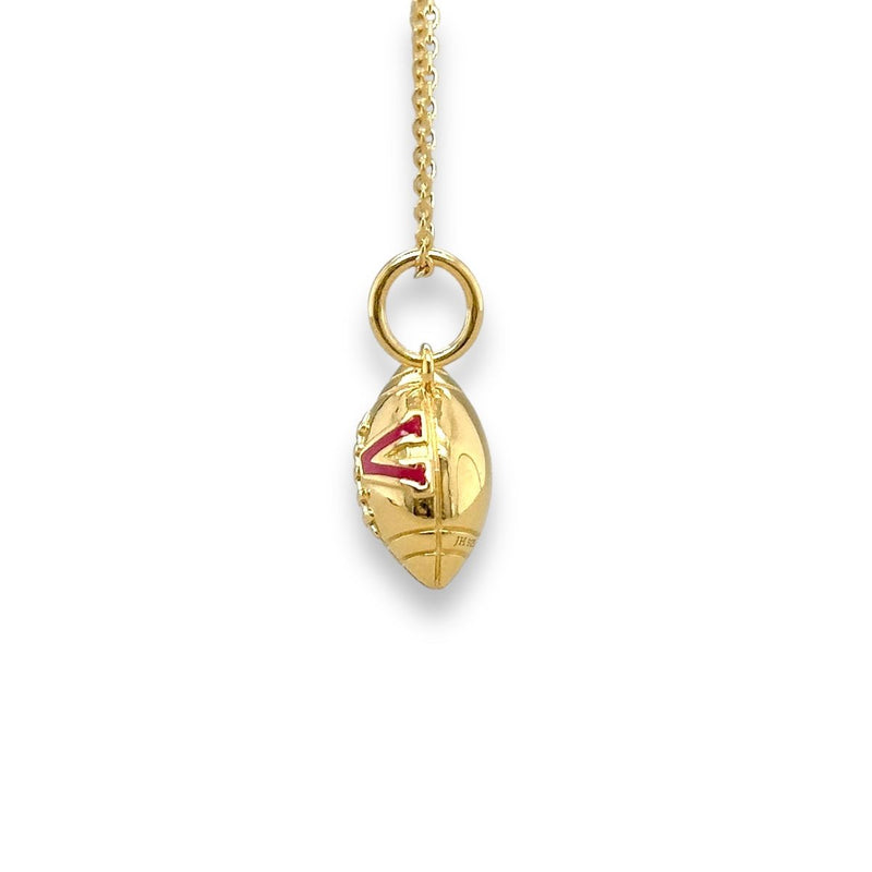 YGP Sterling Football Pendant with Enamel V - Walter Bauman Jewelers