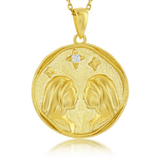 YGP Sterling 'Gemini' CZ Circle Zodiac Pendant w/Chain - Walter Bauman Jewelers