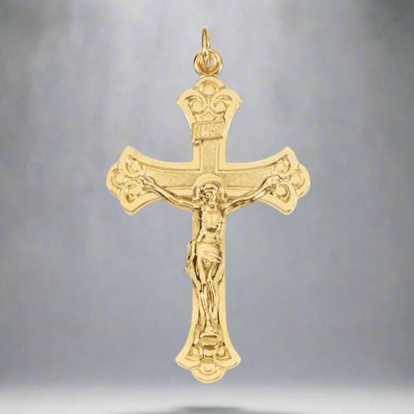 YGP Sterling Large Ornate Crucifix 50mm x 31mm - Walter Bauman Jewelers