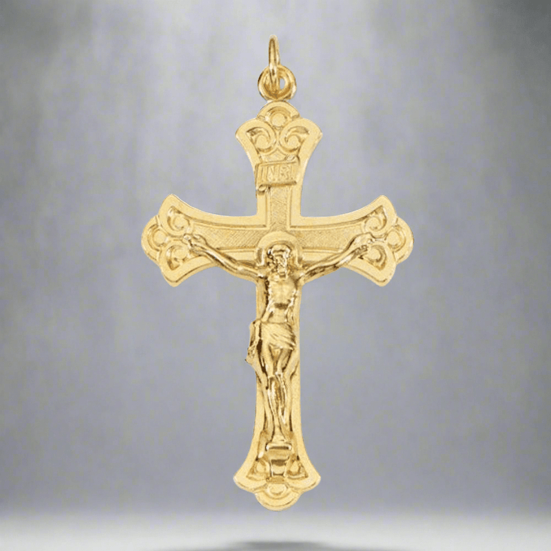 YGP Sterling Large Ornate Crucifix 50mm x 31mm - Walter Bauman Jewelers