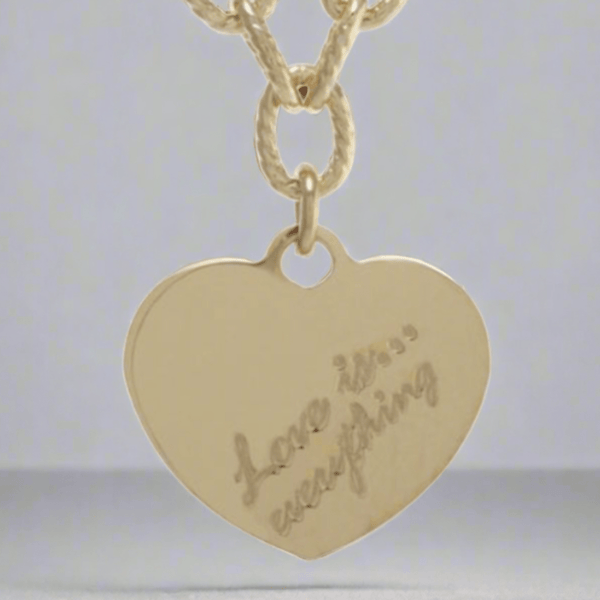 YGP Sterling Link "Love is Everything" on Heart Necklace - Walter Bauman Jewelers