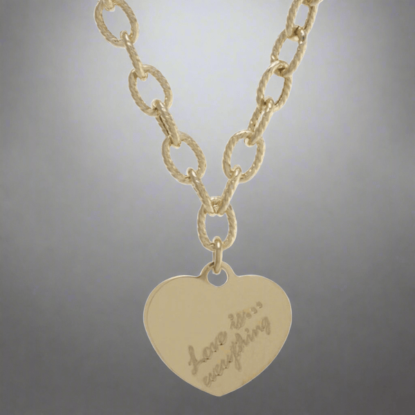 YGP Sterling Link "Love is Everything" on Heart Necklace - Walter Bauman Jewelers