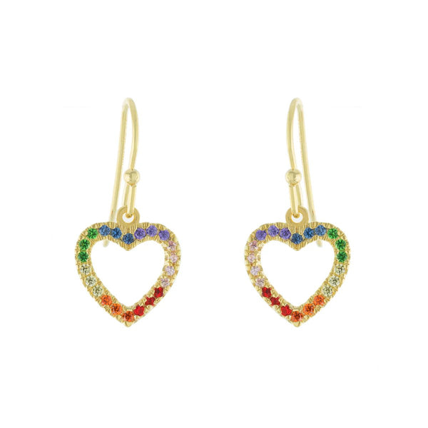 YGP Sterling Multi-Color CZ Heart Drop Earrings - Walter Bauman Jewelers