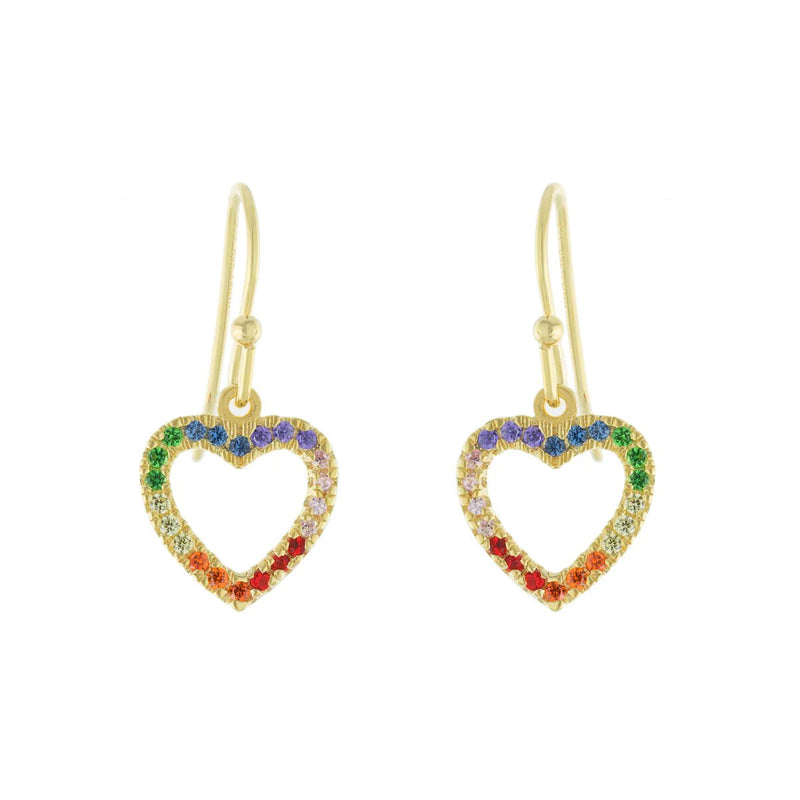 YGP Sterling Multi-Color CZ Heart Drop Earrings - Walter Bauman Jewelers