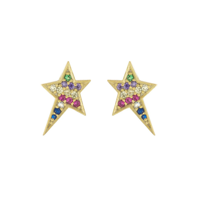 YGP Sterling Multi - Color CZ Star Stud Earrings - Walter Bauman Jewelers