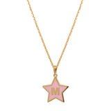 YGP Sterling Pink Enamel Star Initial 'M' Pendant - Walter Bauman Jewelers