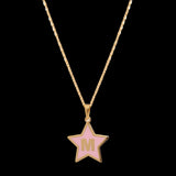 YGP Sterling Pink Enamel Star Initial 'M' Pendant - Walter Bauman Jewelers