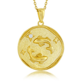 YGP Sterling 'Pisces' CZ Circle Zodiac Pendant w/Chain - Walter Bauman Jewelers