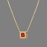 YGP Sterling Red Enamel Initial 'B' Pendant - Walter Bauman Jewelers