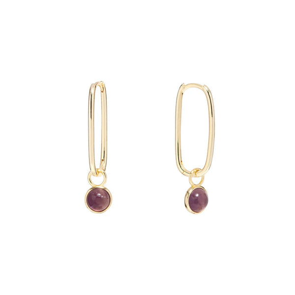 YGP Sterling Rose Quartz Drop Hoop Earrings - Walter Bauman Jewelers