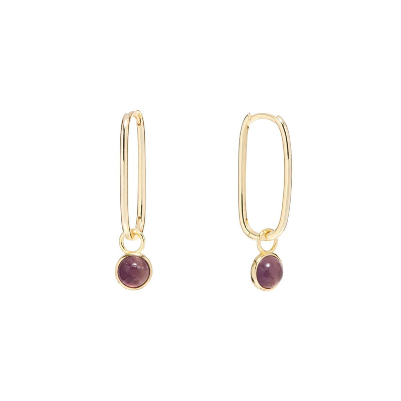 YGP Sterling Rose Quartz Drop Hoop Earrings - Walter Bauman Jewelers