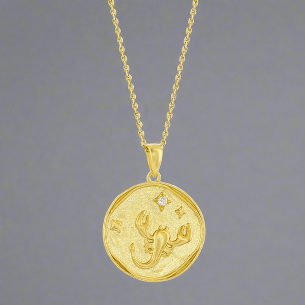 YGP Sterling 'Scorpio' CZ Circle Zodiac Pendant w/Chain - Walter Bauman Jewelers