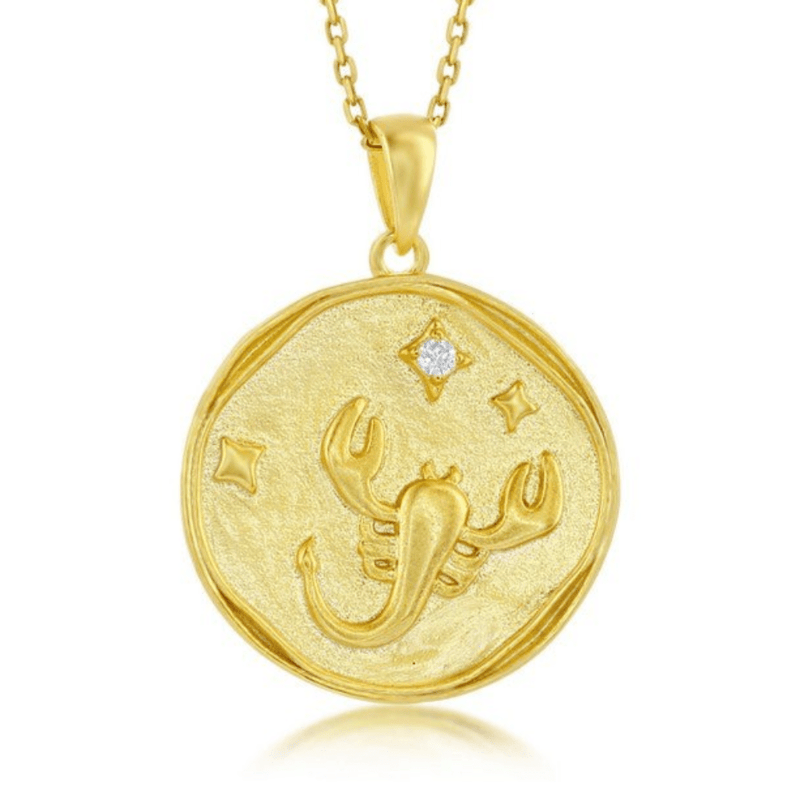 YGP Sterling 'Scorpio' CZ Circle Zodiac Pendant w/Chain - Walter Bauman Jewelers