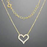 YGP Sterling Small Open CZ Heart Necklace - Walter Bauman Jewelers