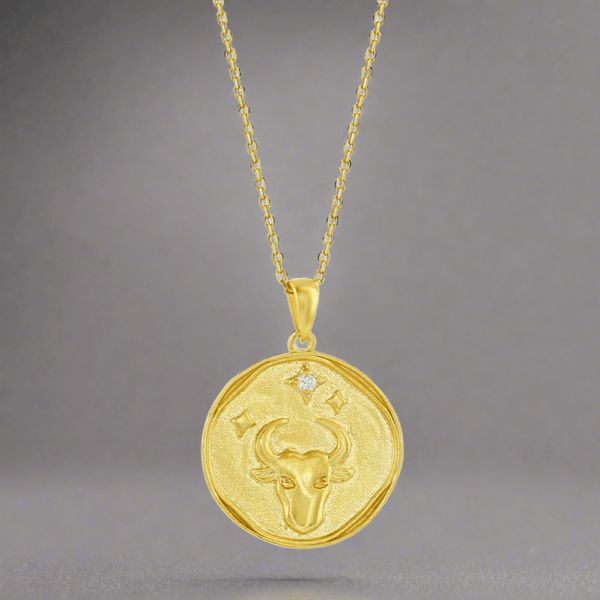 YGP Sterling 'Taurus' CZ Circle Zodiac Pendant w/Chain - Walter Bauman Jewelers