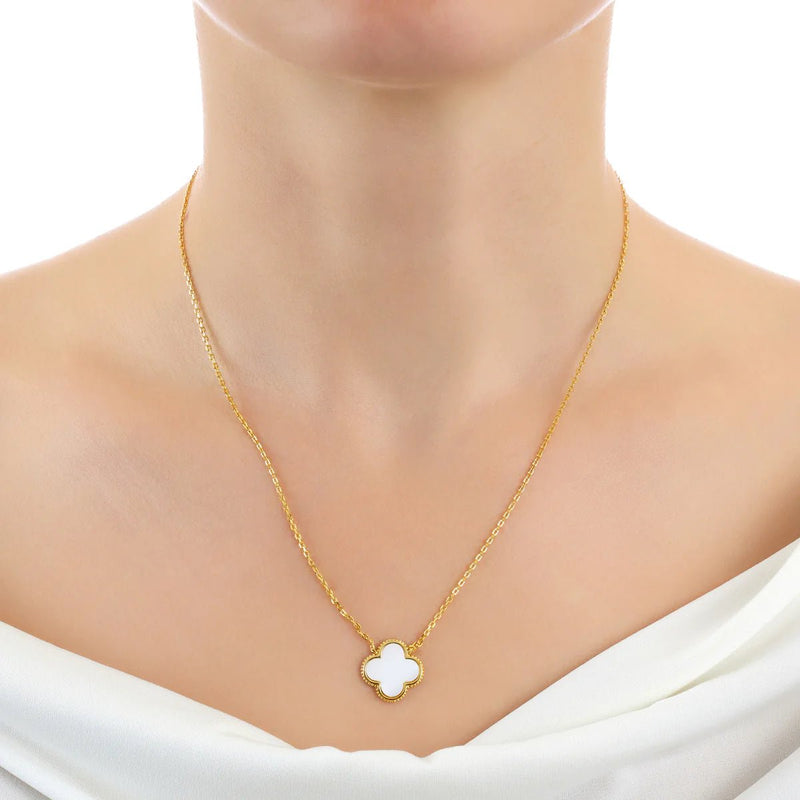 YGP Sterling White MOP Clover Necklace - Walter Bauman Jewelers