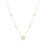 YGP Sterling White MOP CZ Clover Necklace - Walter Bauman Jewelers