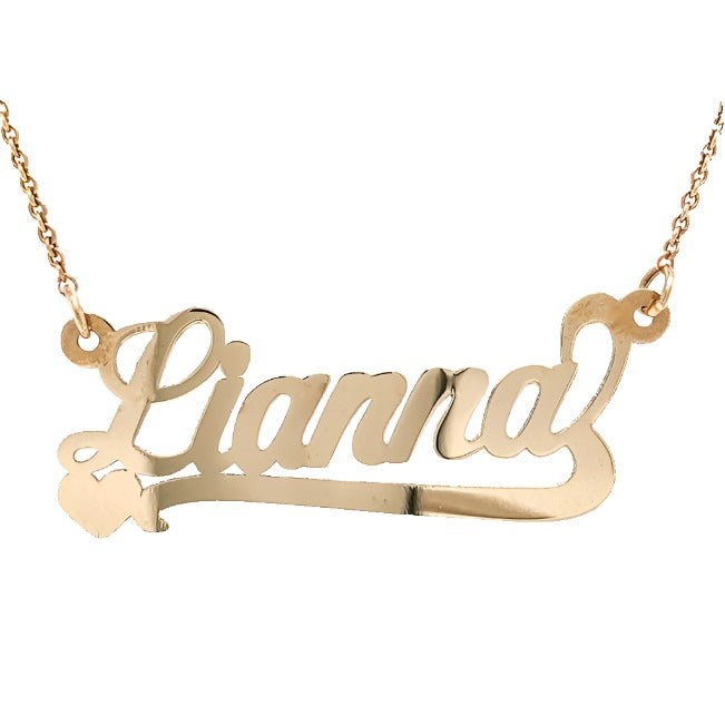 10K YG Script Name Necklace - Walter Bauman Jewelers