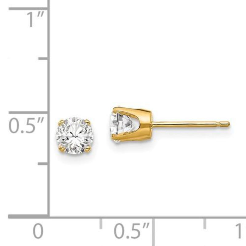 14k 4.5mm CZ stud earrings - Walter Bauman Jewelers