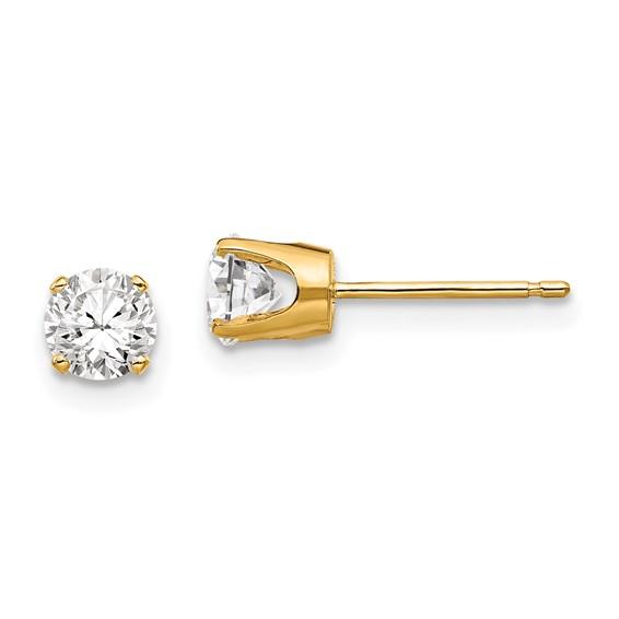 14k 4.5mm CZ stud earrings - Walter Bauman Jewelers