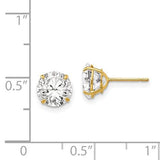 14k 7mm Round CZ Post Earrings - Walter Bauman Jewelers