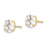 14k 7mm Round CZ Post Earrings - Walter Bauman Jewelers