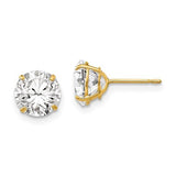 14k 7mm Round CZ Post Earrings - Walter Bauman Jewelers