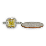 14K and 18K G/VVS2 2.62ctw Fancy Yellow Diamond Ring GIA6125876888 - Walter Bauman Jewelers