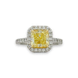 14K and 18K G/VVS2 2.62ctw Fancy Yellow Diamond Ring GIA6125876888 - Walter Bauman Jewelers