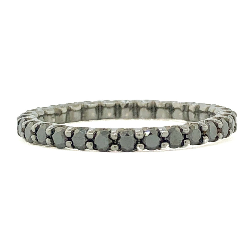 14K Black Rhodium Black Diamond Eternity Band - Walter Bauman Jewelers