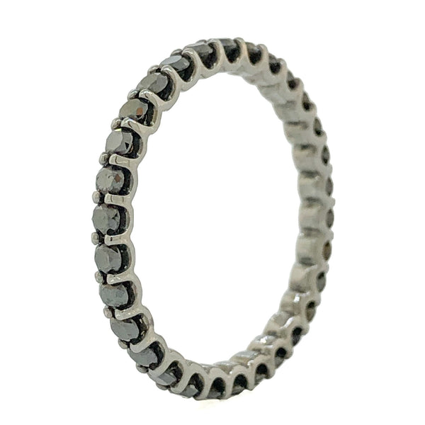 14K Black Rhodium Black Diamond Eternity Band - Walter Bauman Jewelers