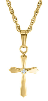 14K Gold Diamond Cross - Walter Bauman Jewelers