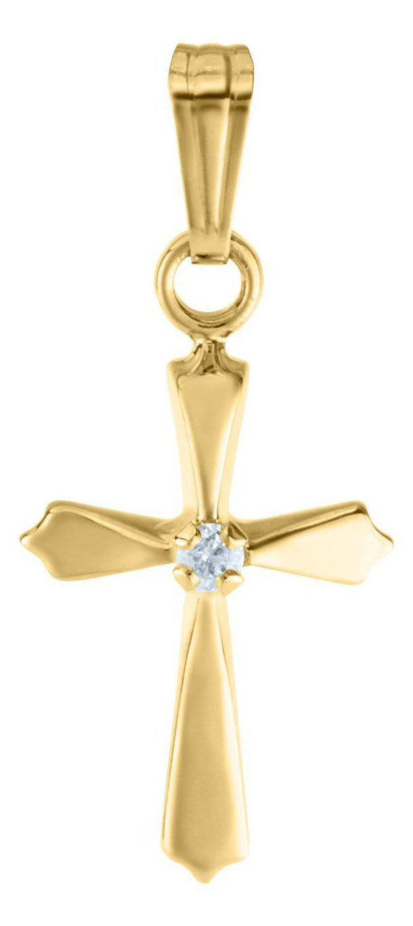 14K Gold Diamond Cross - Walter Bauman Jewelers