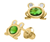 14K Gold Frog Baby Studs with Cz - Walter Bauman Jewelers