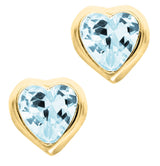 14K Gold Heart Baby Studs - December Cz - Walter Bauman Jewelers