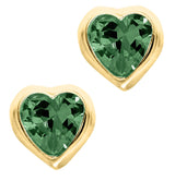 14K Gold Heart Baby Studs - May Cz - Walter Bauman Jewelers