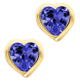 14K Gold Heart Baby Studs - September Cz - Walter Bauman Jewelers