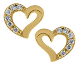 14K Gold Open Heart with Cz - Walter Bauman Jewelers
