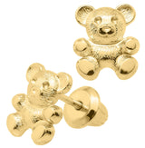 14K Gold Teddy Bear Safety Studs - Walter Bauman Jewelers