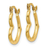 14K Heart Shaped Hollow Hoop Earrings - Walter Bauman Jewelers
