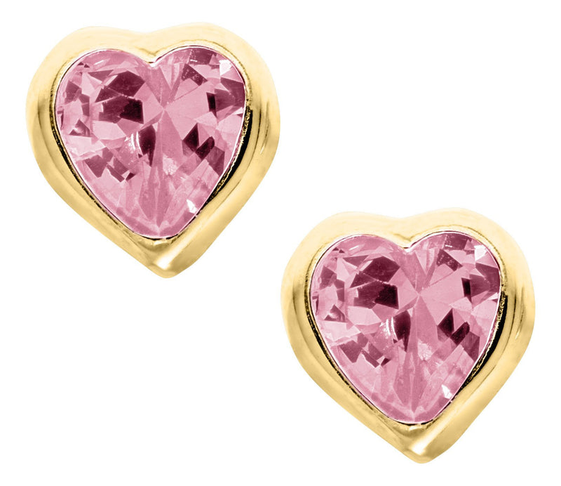 14K Pink Cz Bezel Set Baby Studs - Walter Bauman Jewelers