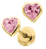 14K Pink Cz Bezel Set Baby Studs - Walter Bauman Jewelers