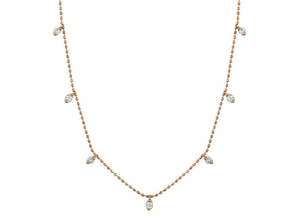 14K R Gold 0.50ct Diamond Station Necklace - Walter Bauman Jewelers