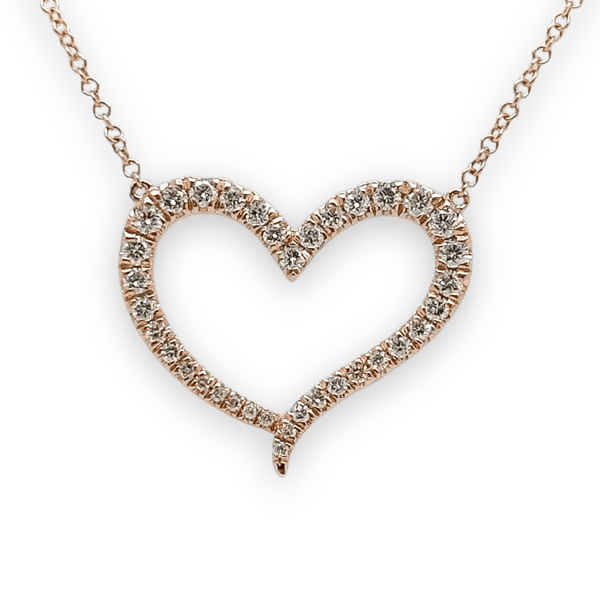 14K R Gold .50cttw Diamond Heart Pendant - Walter Bauman Jewelers