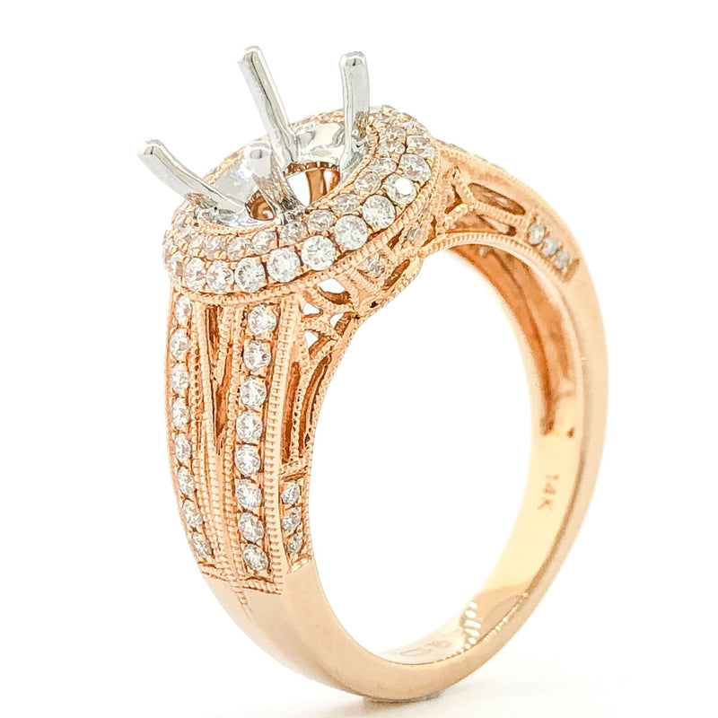 14K RG .63cttw Diamond Mounting - Walter Bauman Jewelers