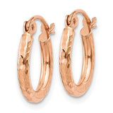 14k RG Lightweight Diamond-cut Hoop Earrings - Walter Bauman Jewelers