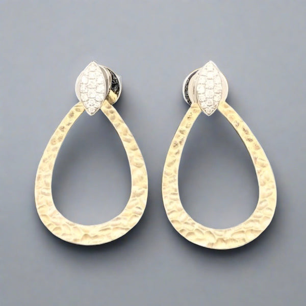 14k TT 0.16cttw Diamond Dangle Earrings - Walter Bauman Jewelers