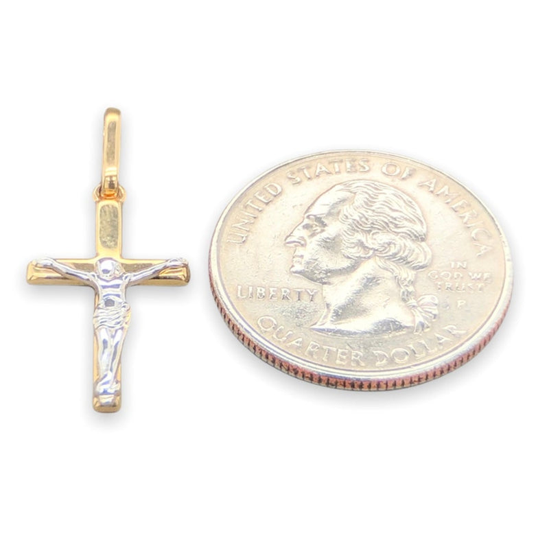 14K TT 22.5x12.8mm Crucifix - Walter Bauman Jewelers